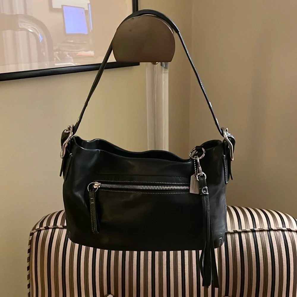 Vintage Y2K Coach East West legacy tassel soho hampton black with nickel 1417